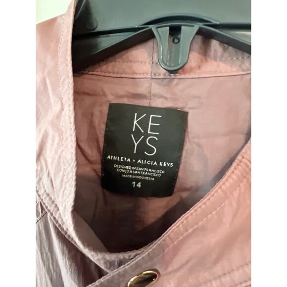 NWT Athleta & Alicia Keys size 14 plum colored  nylon jumpsuit open back - Picture 4 of 7